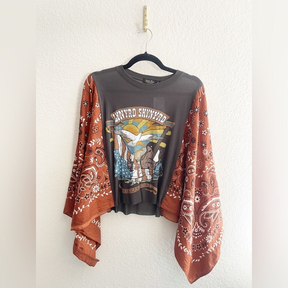 Willie, Janis, Lynyrd, Cash Custom Bandana Kimono Upcycle rework - Picture 2 of 13
